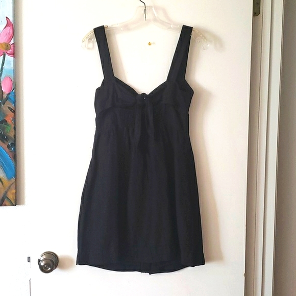Anthropologie Maeve Twist Front Black Mini Dress Size Small Petite - Picture 14 of 16